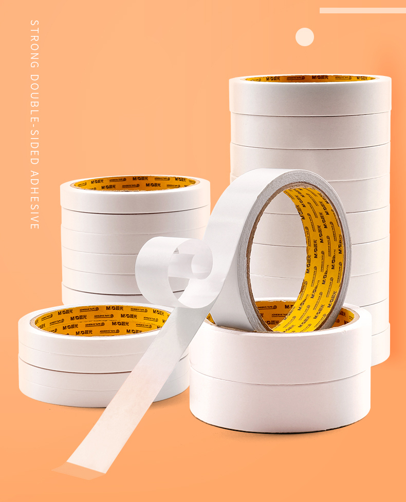 晨光mg双面胶棉纸双面胶带强力胶1卷袋18mm91米973501袋1个装