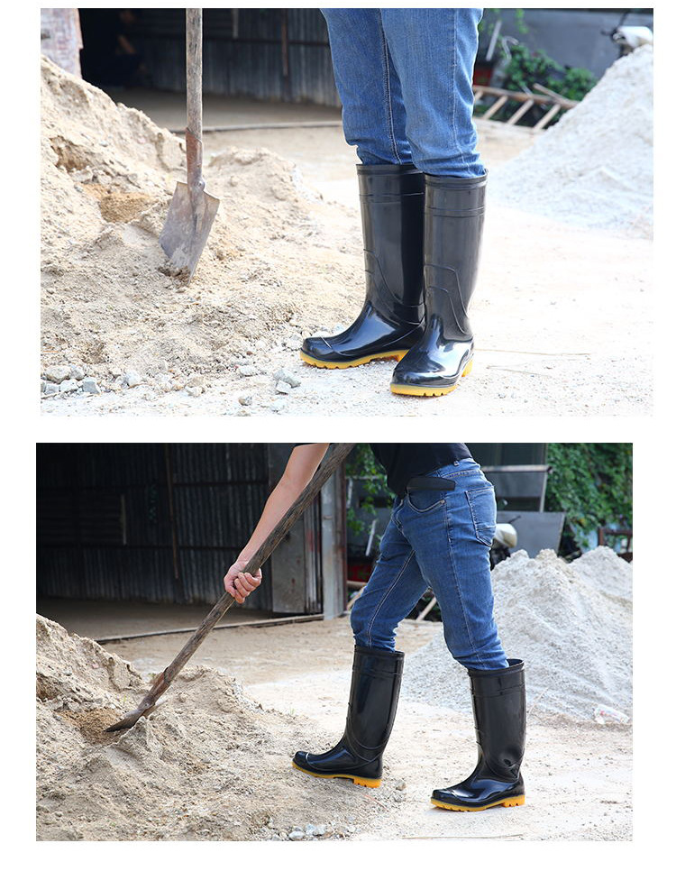 东来办dl2881高帮防汛雨靴牛筋底防滑耐磨鞋码42筒高度40cm单位双