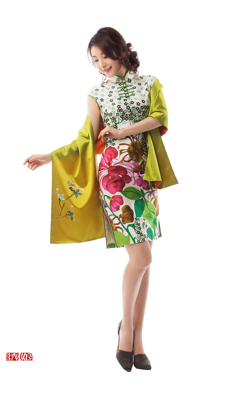 绣娘丝绸高档苏州丝绸刺绣围巾复古中式旗袍披肩双层苏绣丝巾