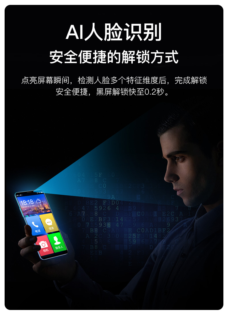 守护宝上海中兴f11紫色4gb64gb全面屏老人机4g全网通双卡双待智能老人