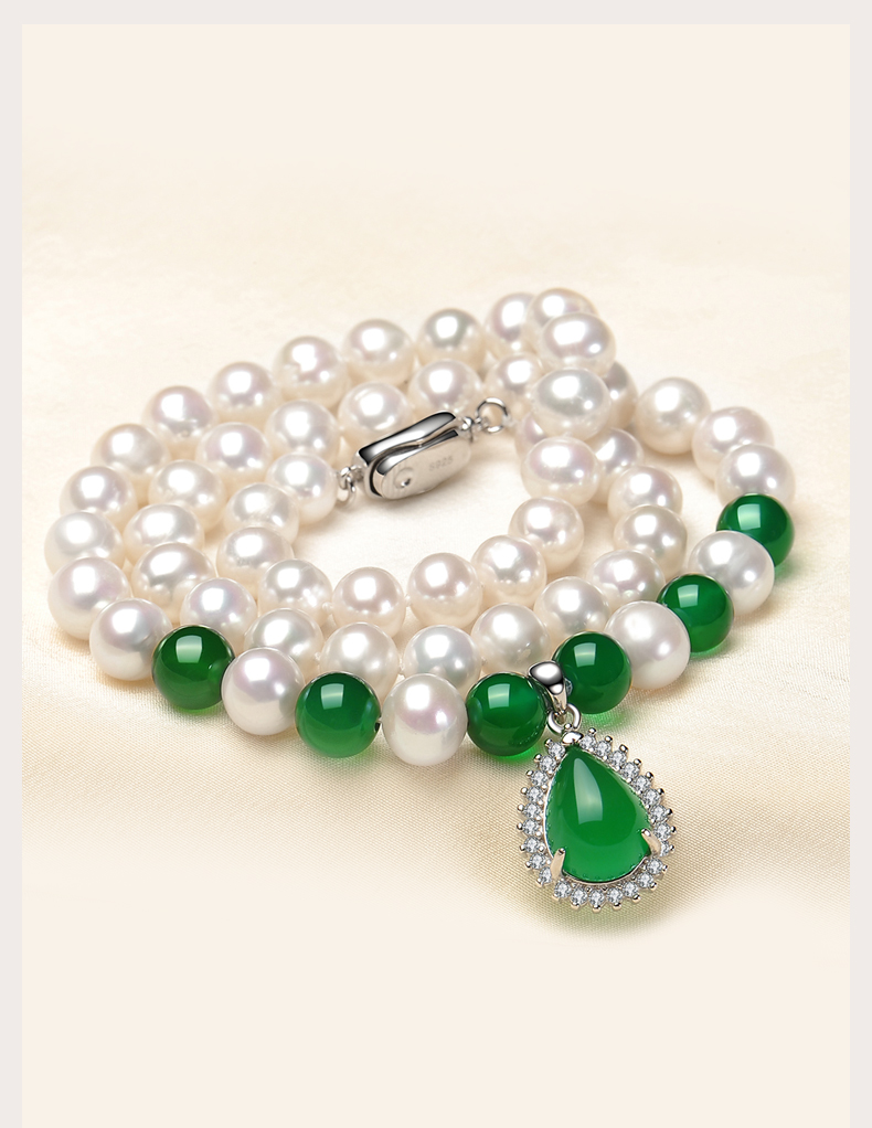 【珍珠翡翠项链】母亲节礼物送妈妈生日礼物创意实用高档首饰项链送