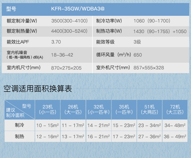 美的空调 KFR-35GW/WDBA3@