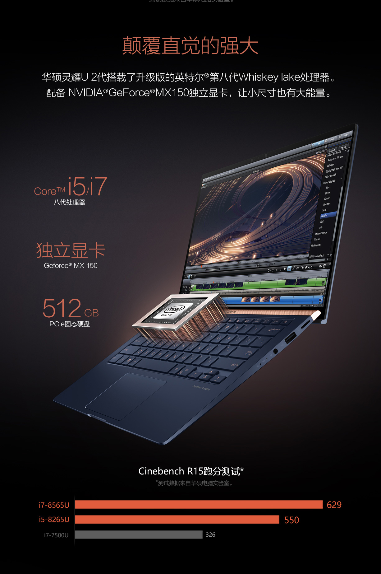 华硕asus灵耀u2代133英寸四面微边全面屏超轻薄本笔记本电脑i58265u8g