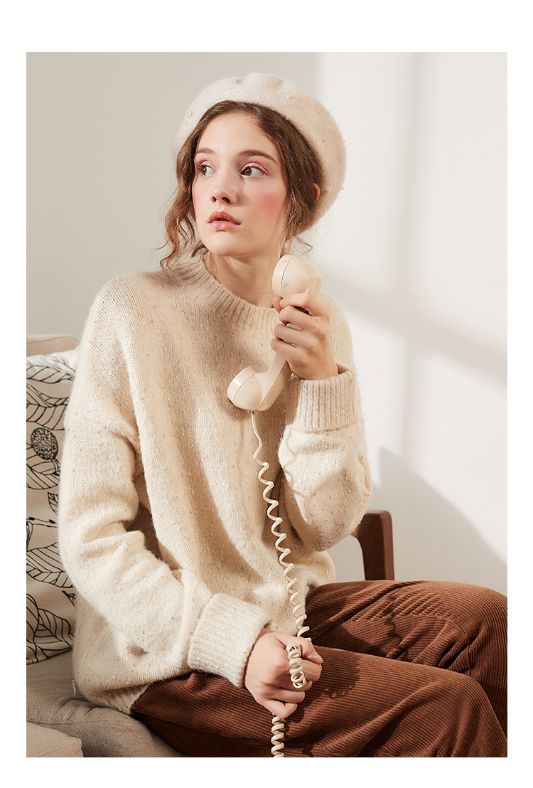 拉夏贝尔bs2018年秋冬新款套头毛衣 拉夏贝尔(la chapelle)女士针织