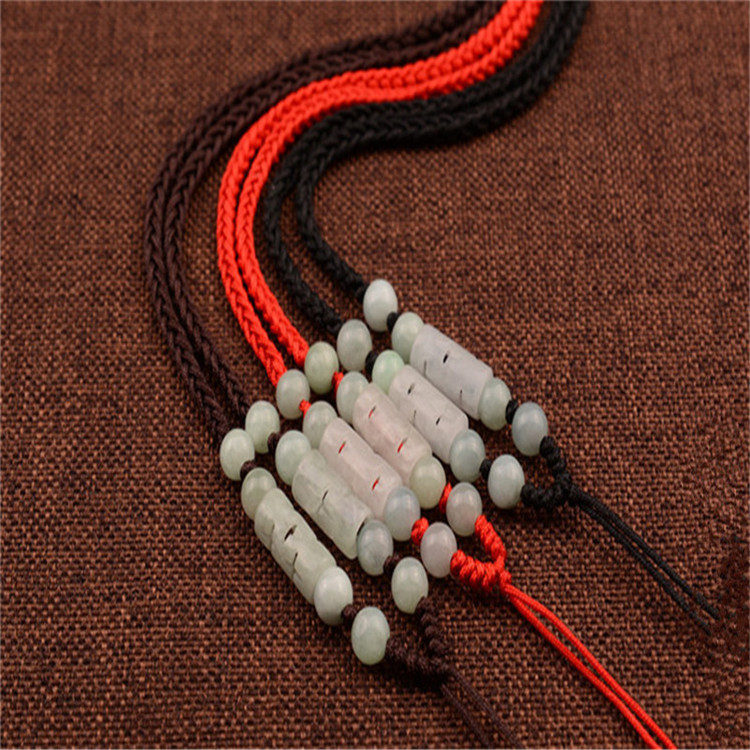 彩丽馆 玉石吊坠挂绳 玉线手工编织项链绳 玉佩翡翠玉坠挂坠绳男女款