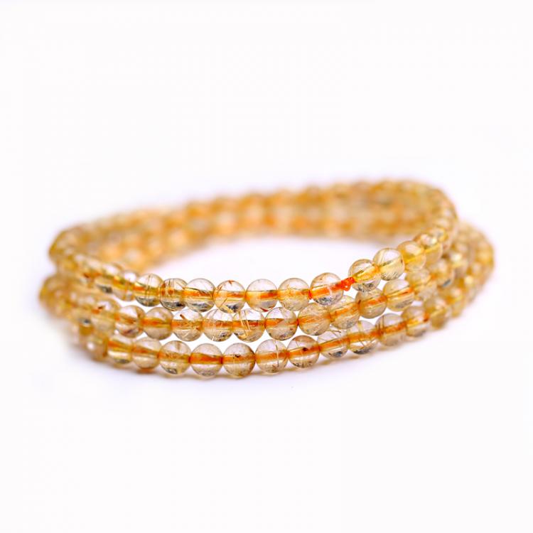 5a天然金晶手链女款三圈单圈手链送女朋友老婆生日礼物送女朋友七夕