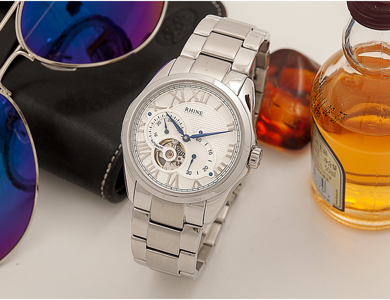 【莱茵(rhine)机械表r89300m】 莱茵(rhine)手表机械精钢进口机芯时尚