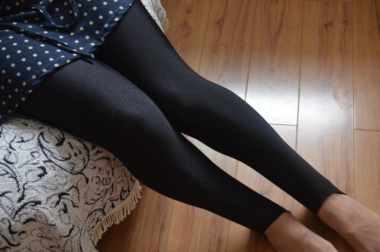 mtiny薄款打底裤夏春秋女士黑色光泽裤健美裤老式加大码踩脚裤袜脚蹬