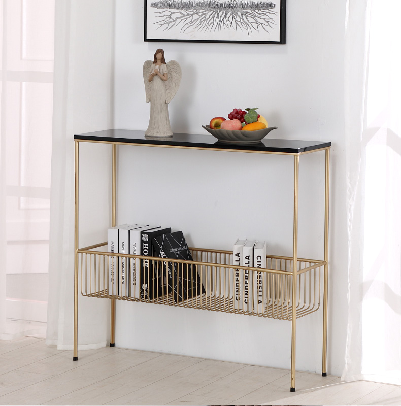 北欧现代简约玄关桌子靠墙条案长条几玄关柜隔断大理石轻奢玄关台