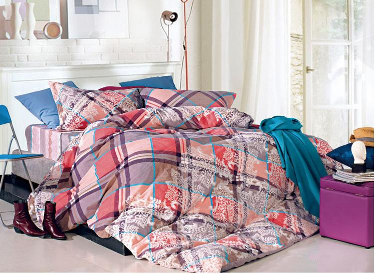 毕加索picasso 家纺 欧普风尚全棉磨毛印花四件套 浪漫多姿 红色 2.