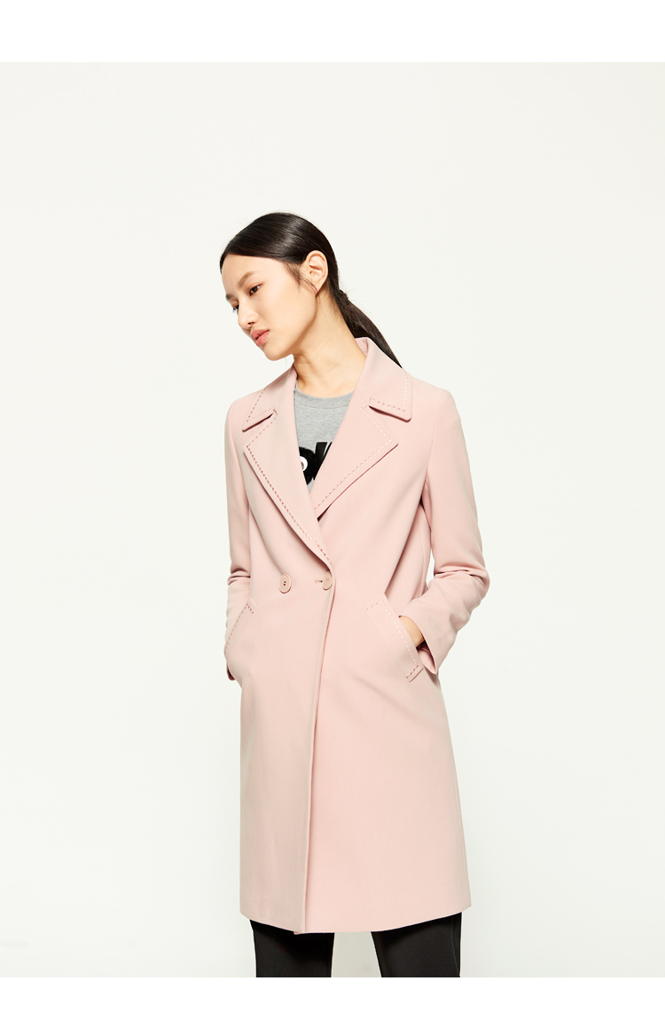 爱居兔秋装女装粉红时尚大衣