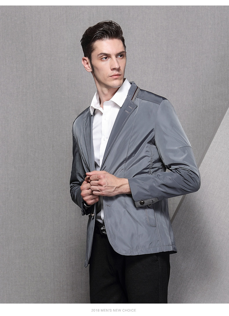 aemape美国苹果西服男士春季商务立领新款外套