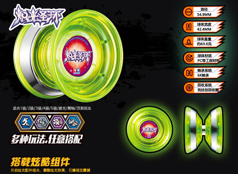 奥迪火力少年王5悠悠球炽光圣环676207r