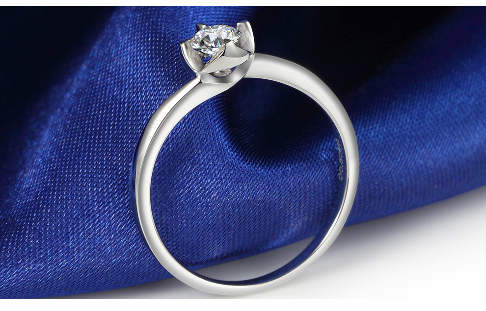 zuanhui钻汇珠宝白18k金钻石戒指女戒pt950铂金钻戒定制求婚订婚戒指