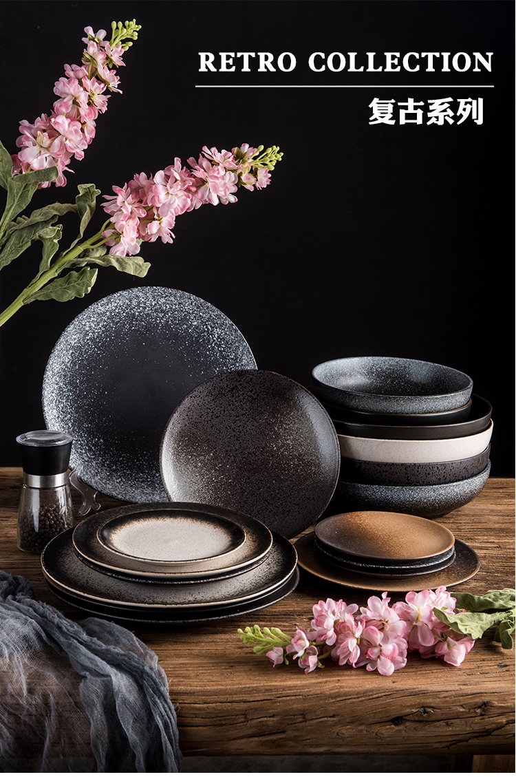 马特维(matewei)家居器皿 日式餐具盘子菜盘家用陶瓷碟子创意牛排盘