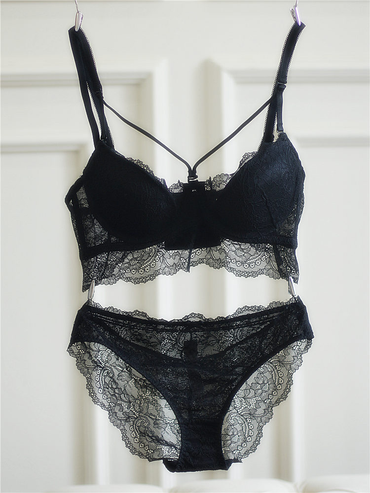 欧美蕾丝刺绣薄款聚拢美胸性感宽侧翼收副乳内衣套装深诱惑白色3270