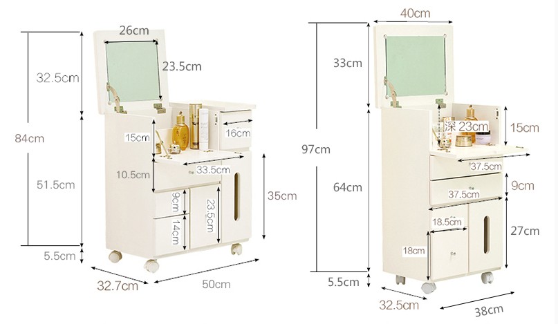 实木梳妆台翻盖带镜卧室小户型公主迷你化妆桌简约现代化妆柜台