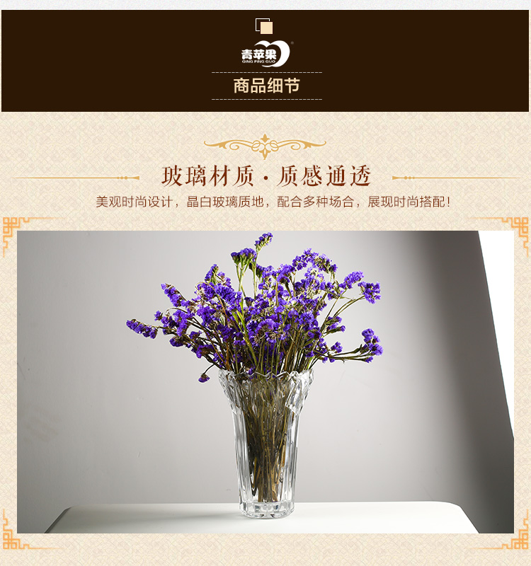 青苹果 Qing Ping Guo 花瓶 花艺青苹果晶白透明玻璃花瓶鲜花水培植物花瓶花器玻璃瓶 价格图片品牌报价 苏宁易购苏宁自营