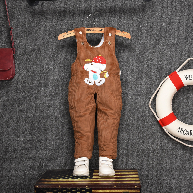 儿童加厚冬季套装婴幼儿男女童宝宝灯芯绒加绒开档连体棉裤