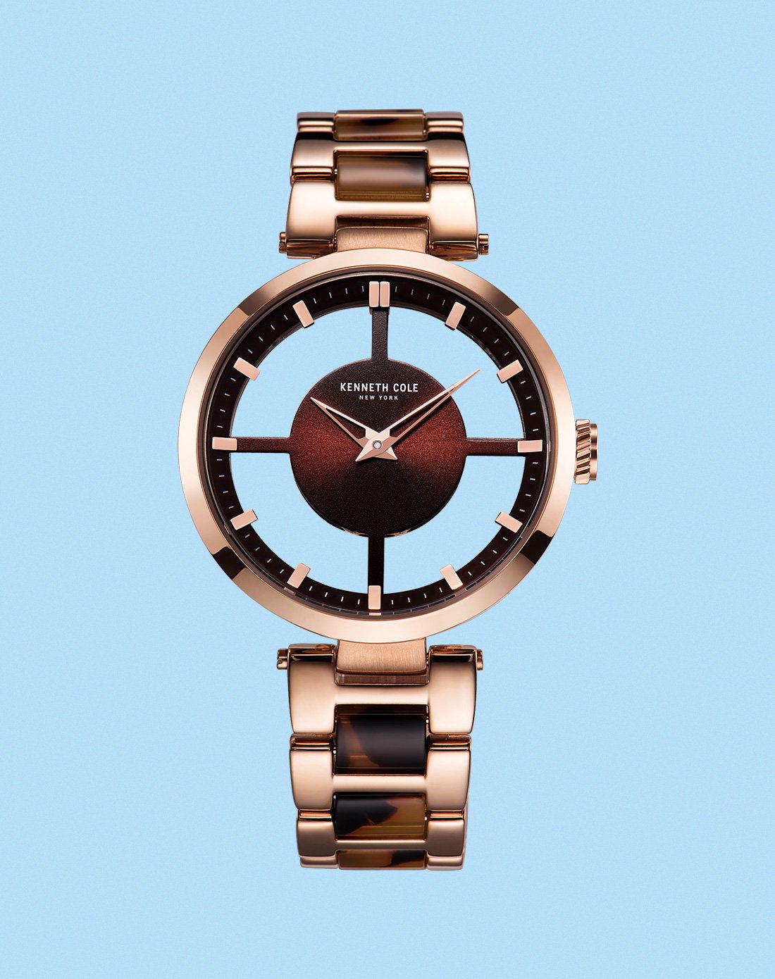 kennethcole手表美国kc透视钢带女士石英女表性感玳瑁腕表