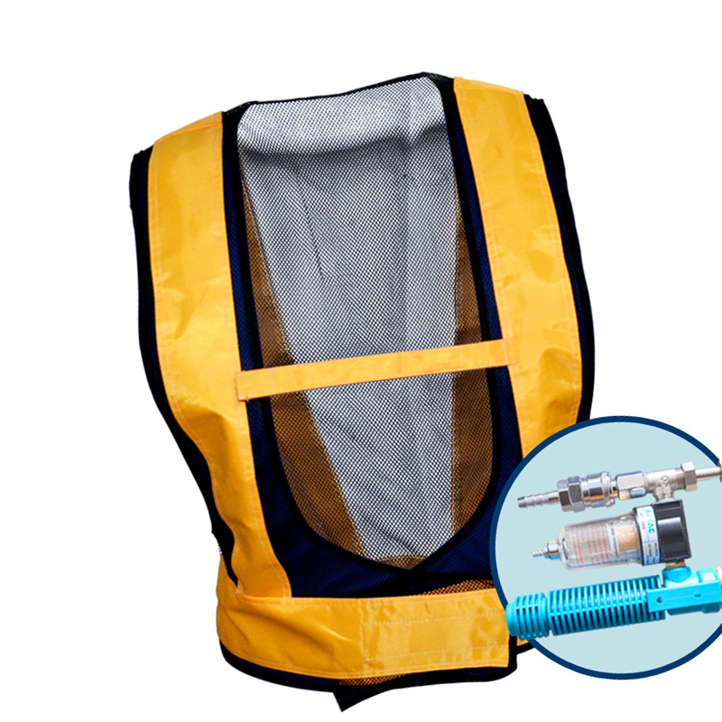 腾驰空调马甲降温服涡流压缩空气电焊工防高温防暑降温背心黄色均码