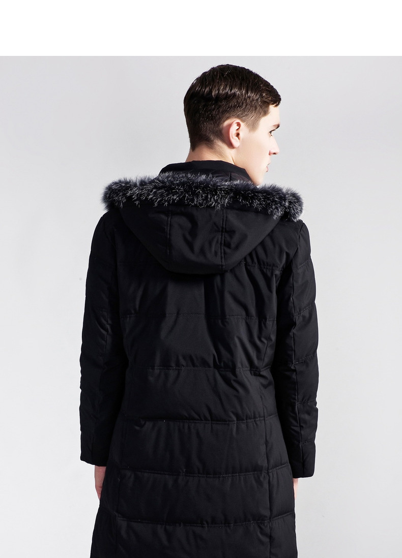 阿仕顿男士商务休闲羽绒服中长款青年保暖上衣时尚百搭纯色外套潮