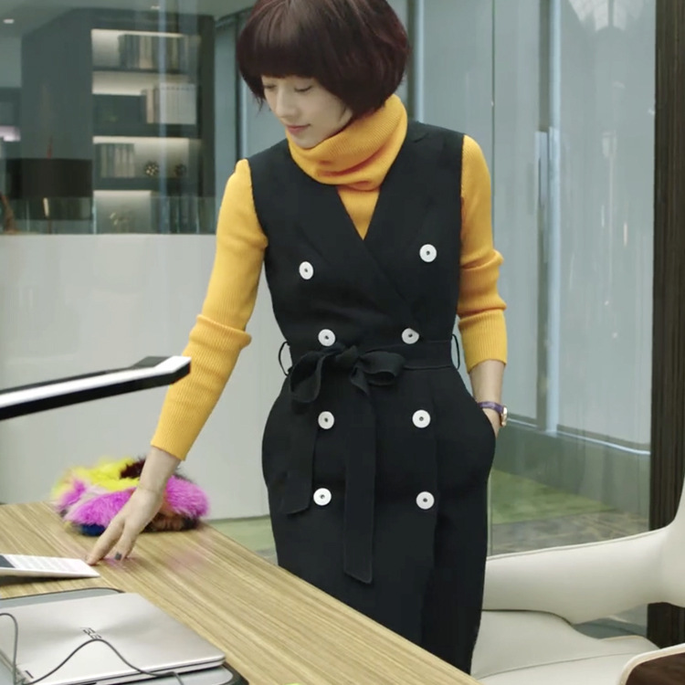 bw9新款我的前半生罗子君同款裙子修身套装V