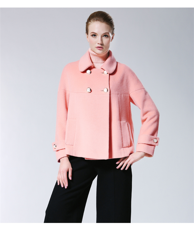 舒朗s时尚翻领舒适羊毛短上衣外套s2144a12