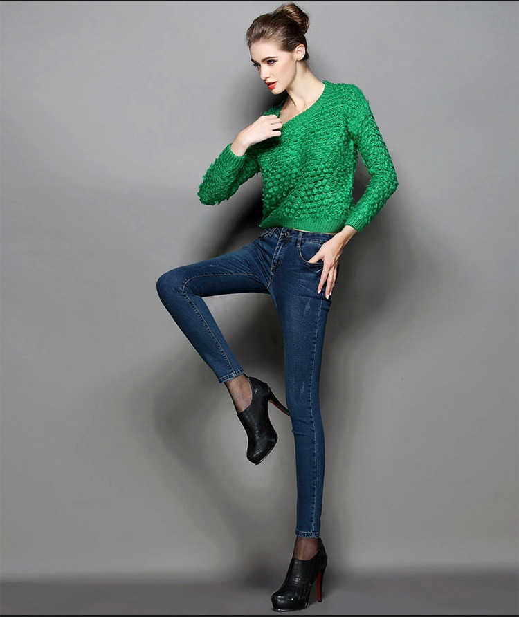 zarakara2018春装新款弹力紧身牛仔裤女修身九分小脚裤显瘦铅笔长