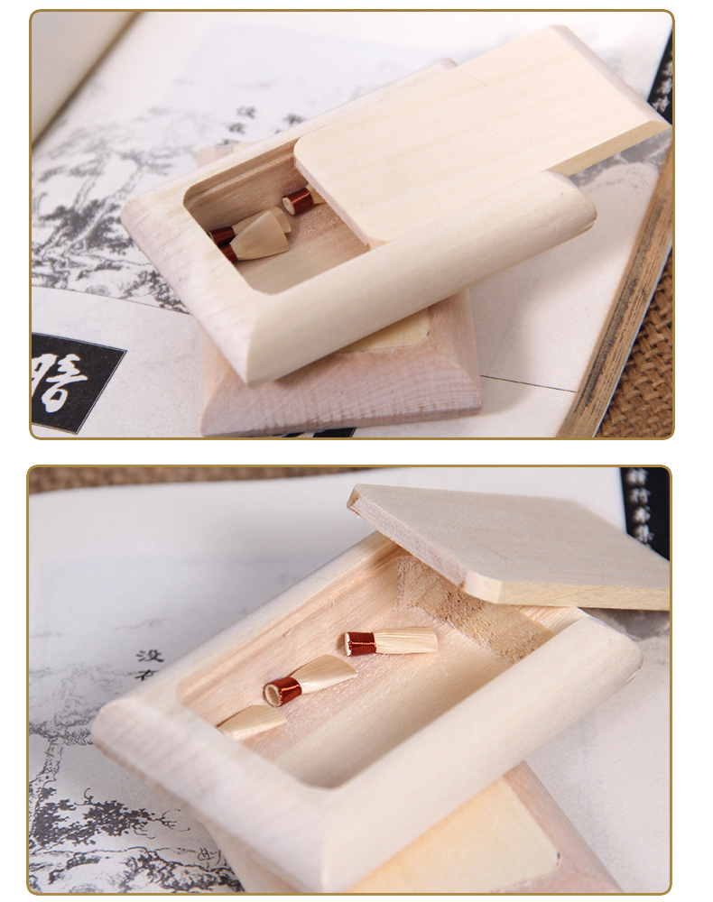 梵巢哨片盒色木木质手工制作乐器配件唢呐哨片盒原木色装唢呐叫子盒子