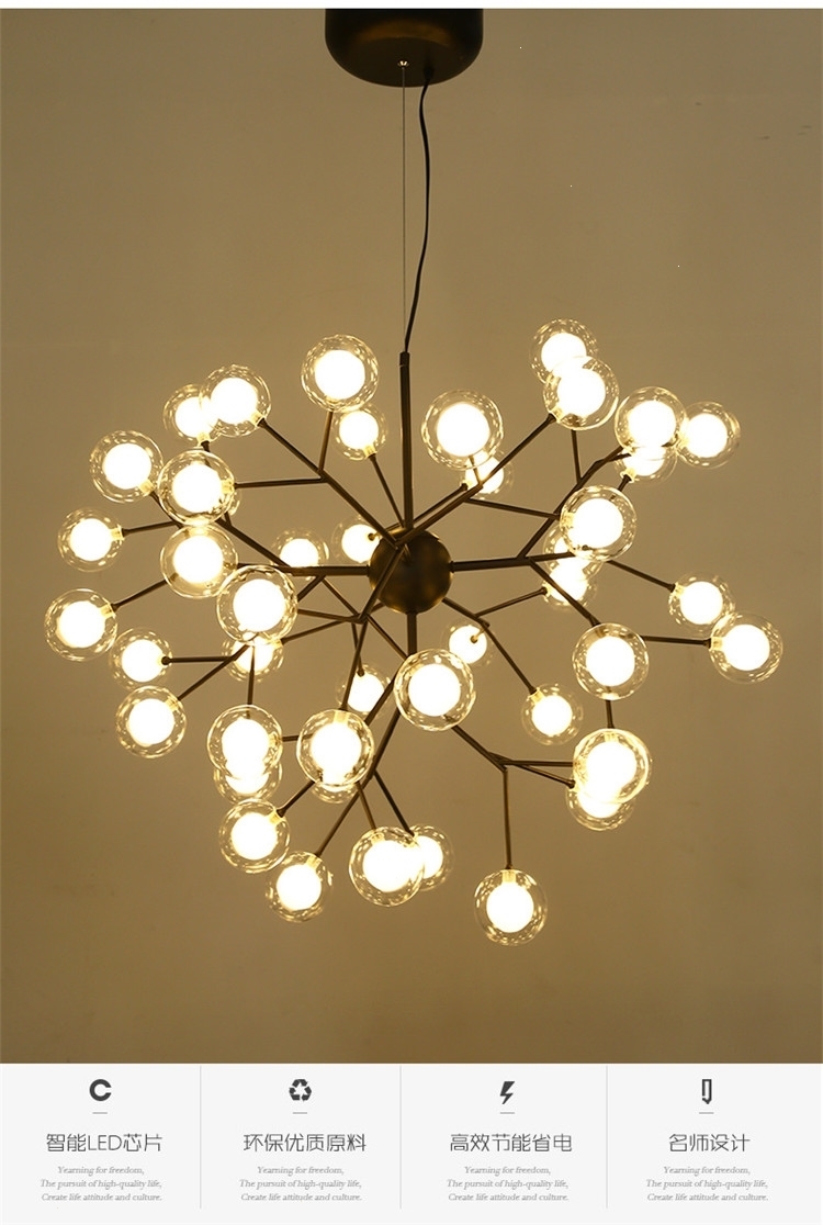 北欧餐厅萤火虫灯具后现代简约个性创意网红卧室客厅吊灯