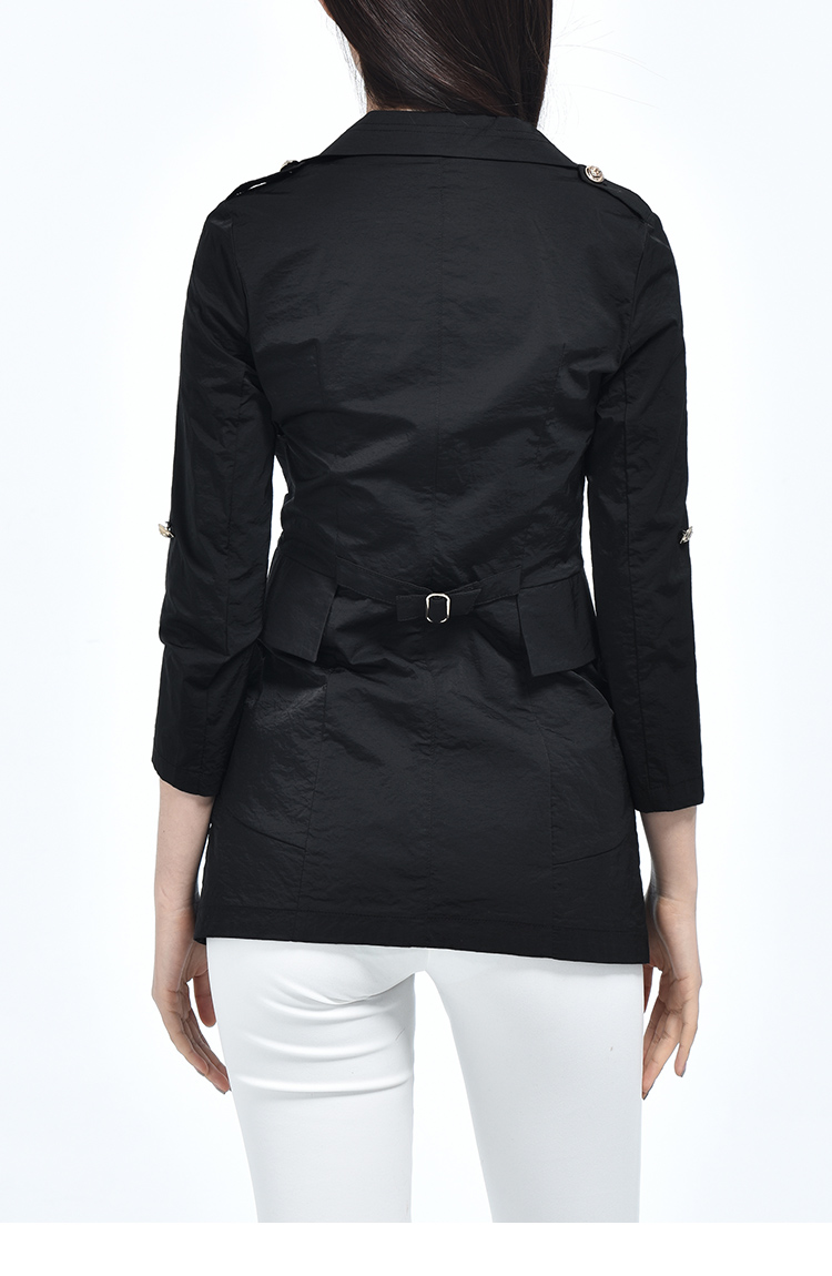 逸阳上衣逸阳七分袖中长款风衣外套0570