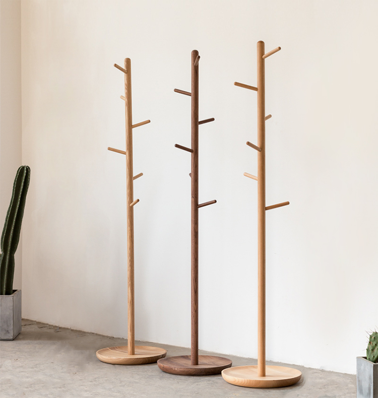 实木质衣帽架树形北欧现代简约卧室内转角落地挂衣服架子日式衣架