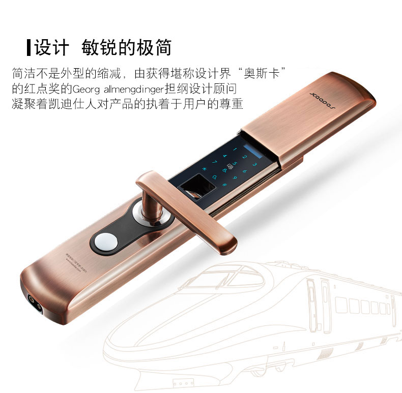 kaadas凯迪仕智能锁指纹密码锁9113香槟金色抢购仅剩2件