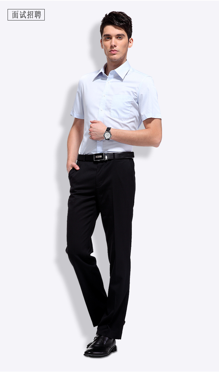 mtiny男士短袖白衬衫加西裤套装男职业衬衣套装夏季商务正装修身工作