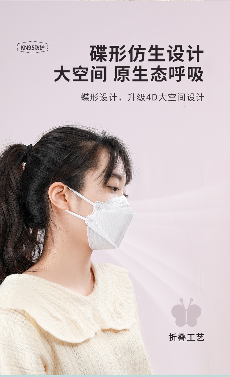 界面医疗kf鱼嘴型柳叶形kn95口罩4层3d立体防护独立装94
