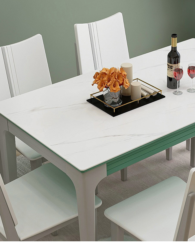 掌上明珠现代岩板餐桌餐椅套4人6人餐厅家具cz18k20234cy18l2023