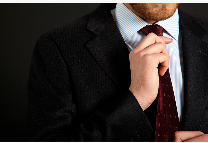 莫畏男士时尚休闲纯色平头型色织窄领带