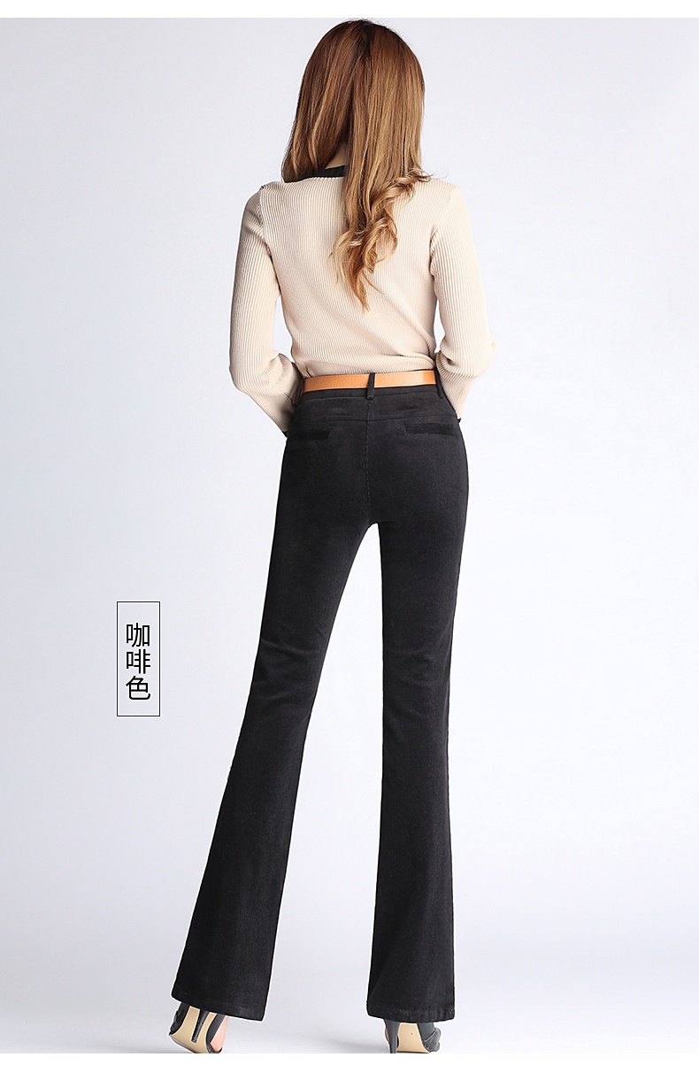 灯芯绒裤子女微喇休闲裤女长裤2018秋季新款灯芯绒女裤条绒裤显瘦