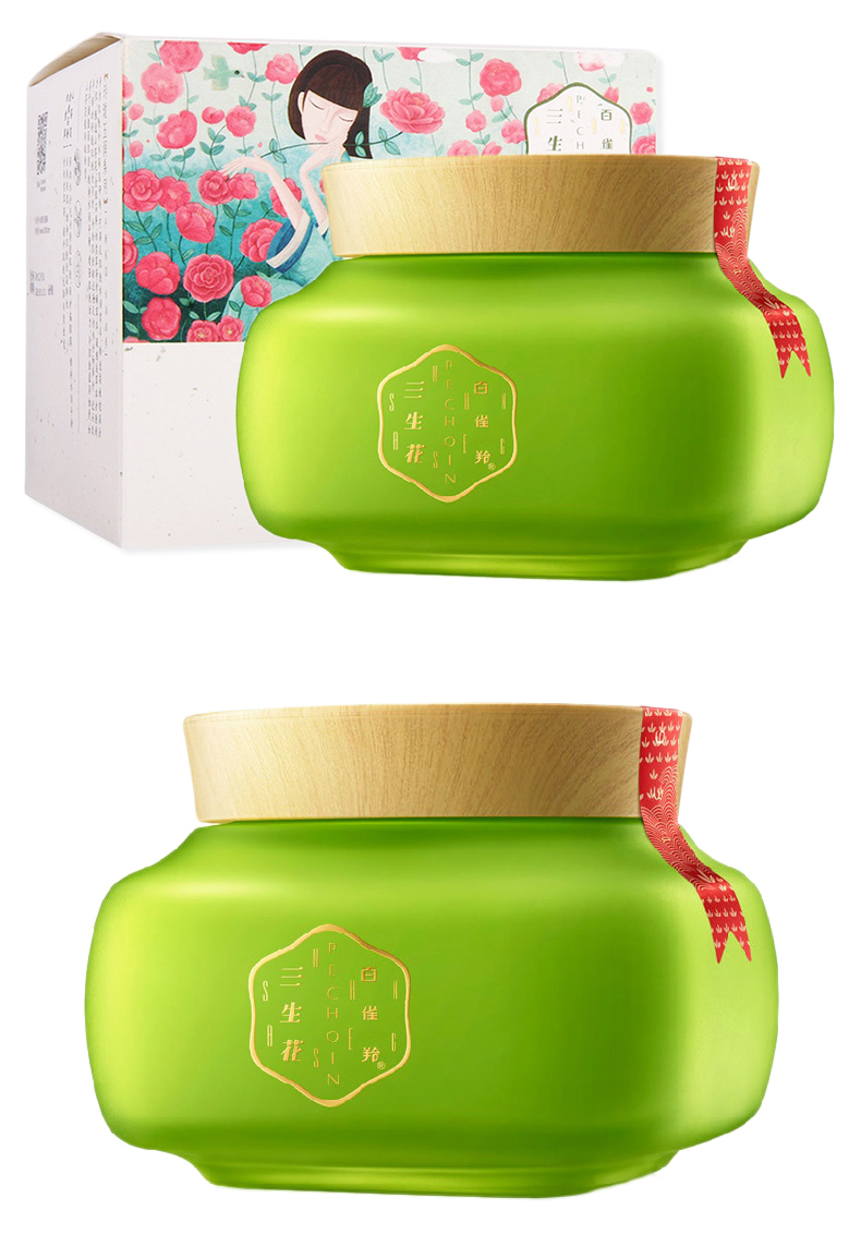 百雀羚pechoin三生花玲珑玉润舒活睡眠面膜200g深层润养持久柔滑补水