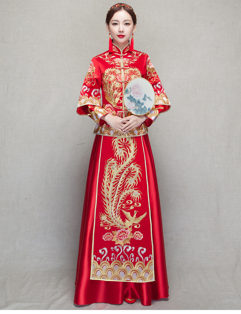 秀禾服龙凤褂新娘中式结婚礼服敬酒服嫁衣旗袍2018新款春夏秀和服