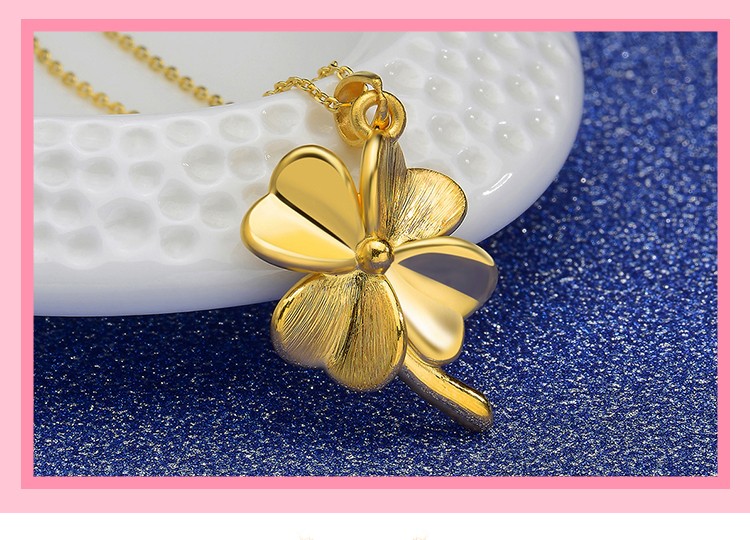 翠绿黄金吊坠/项链 翠绿 黄金吊坠 足金999四叶草3d硬金女款项链坠 金