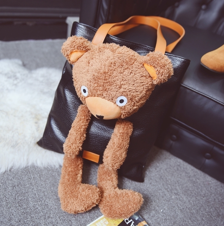 薇姬桑妮2018春季新款【天天特价】毛绒小熊手提包欧美时尚卡通玩偶