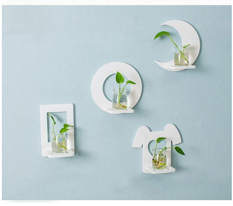 浅黄色粉色圆圈水培瓶6墙壁装饰卧室墙面墙上装饰品创意家居壁挂水培