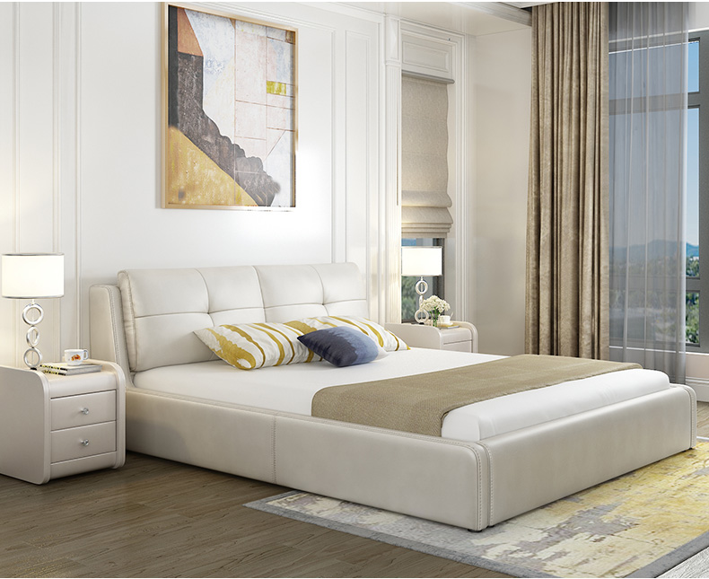 床主卧现代简约软床布艺双人床婚床小户型卧室家具爱蒙c002