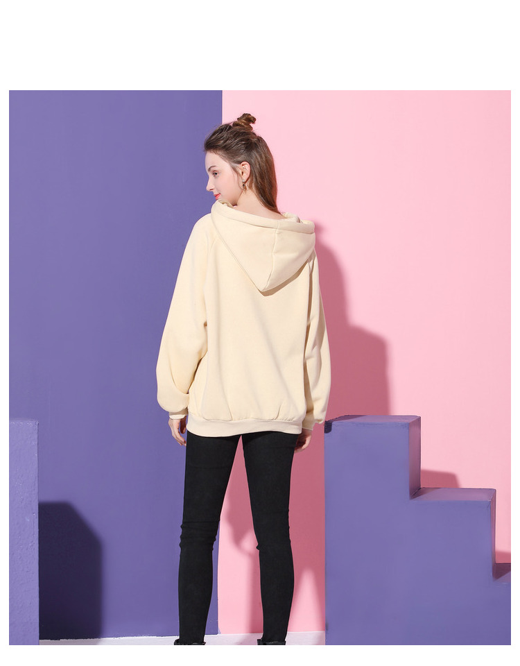 美丽衣橱字母连帽卫衣女2018冬季新款时尚百搭bf原宿学生上衣潮