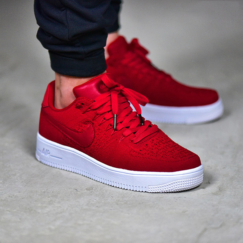 nike耐克flyknitairforce1af1红色飞线限量中性男女情侣运动鞋板鞋