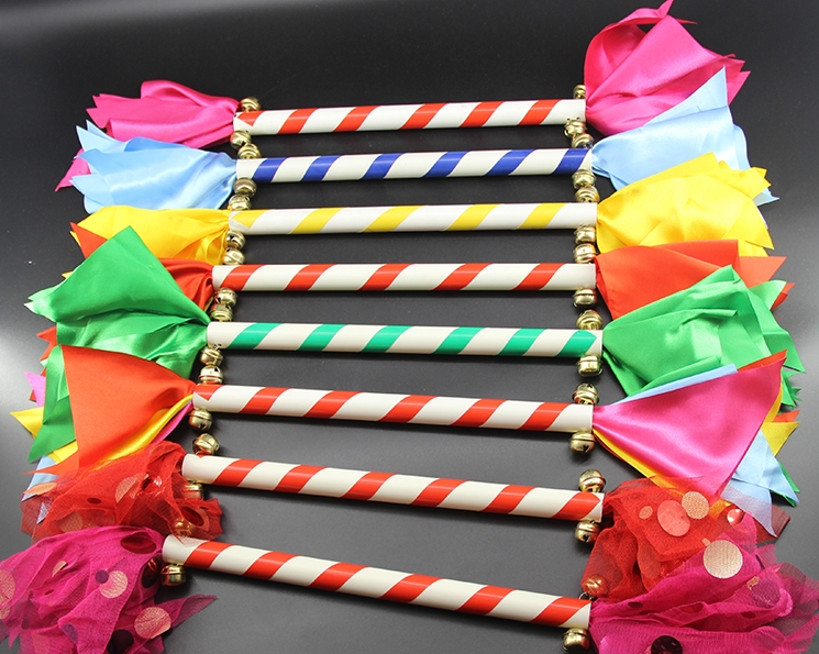 kidshometoys23362幼儿园器械操花棍广场舞舞蹈道具玩具响棍钱杆霸王