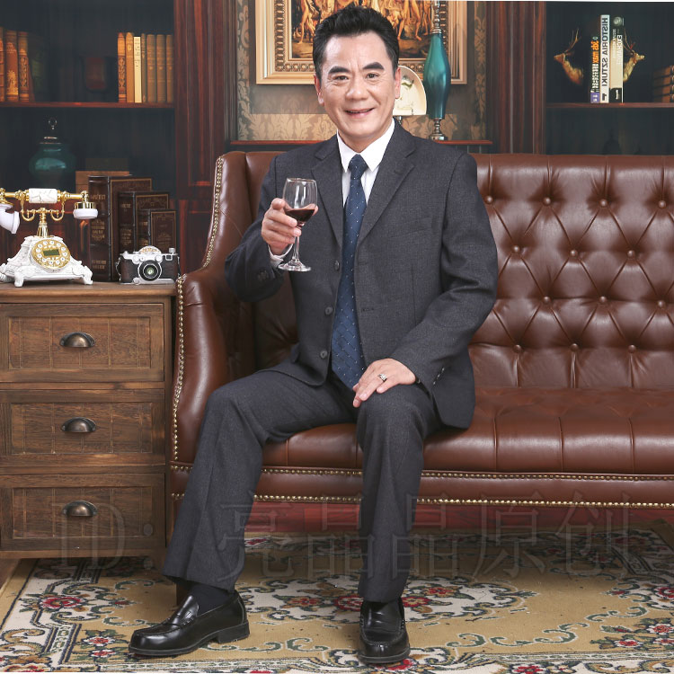 newlake中老年西装套装男秋冬商务休闲西服宽松大码中年人爸爸装婚礼