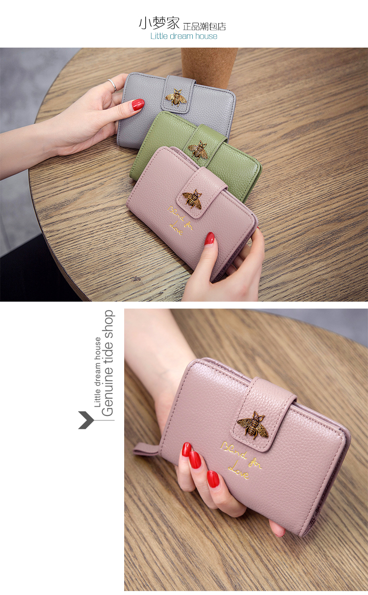 钱女短款2017新款真皮三折女士皮夹子韩版潮折叠迷你牛皮小钱夹